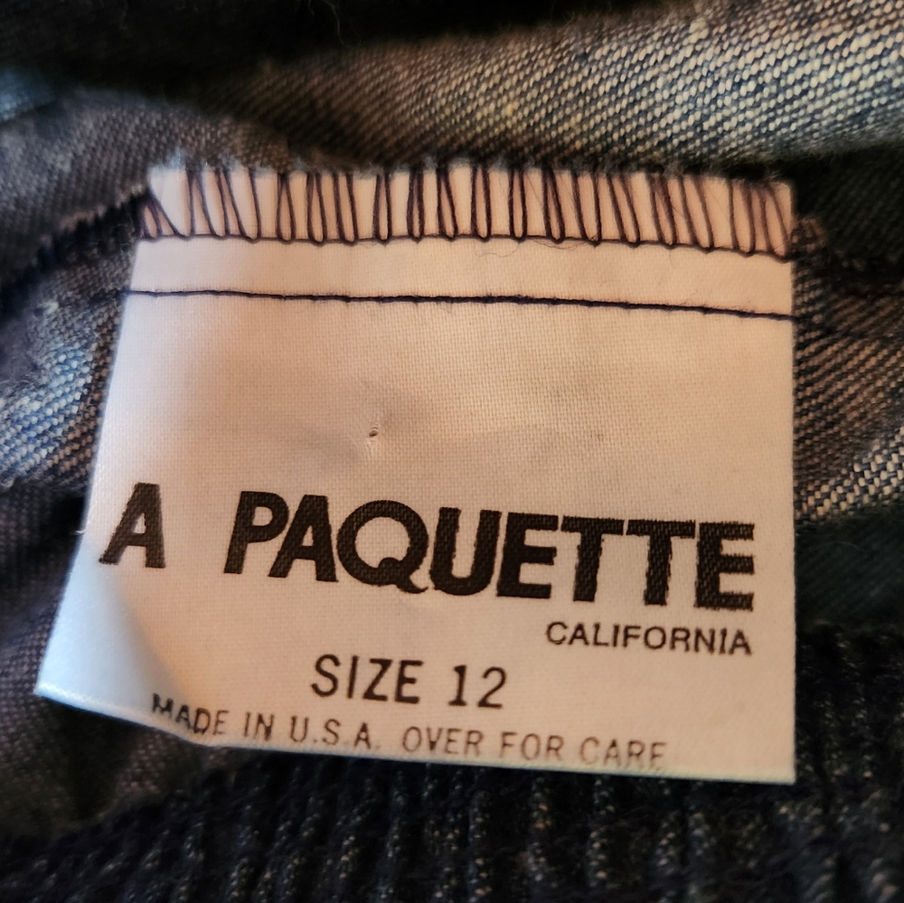 A Paquette Womens 12 Denim Midi Skirt Pleat Front Lagenlook Medium Wash 2 Pocket - Picture 7 of 8